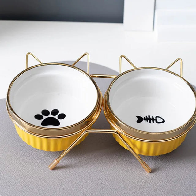 Charm Paws Elevated Feast Station bowl Luxe Pet Store Yellow 