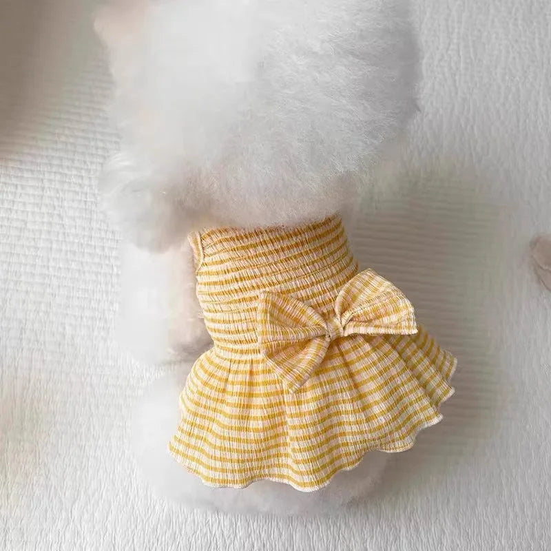 Bow Suspender Skirt Luxe Pet Store Yellow XS 