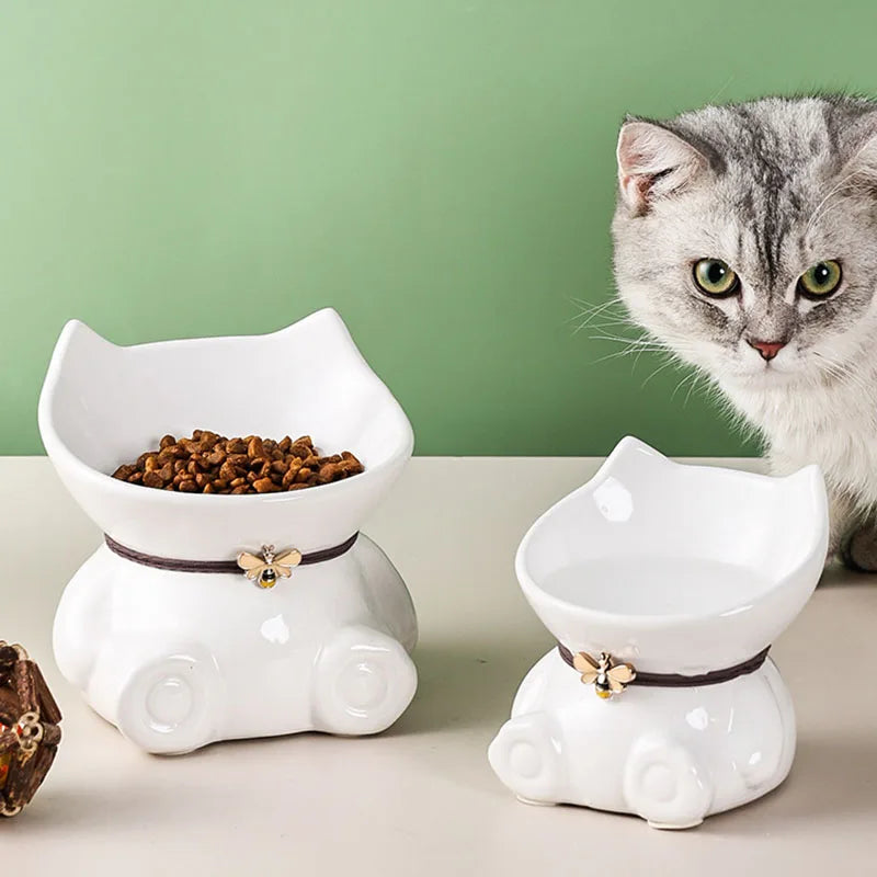 Cat Ceramic Bowl cat bowl Luxe Pet Store 