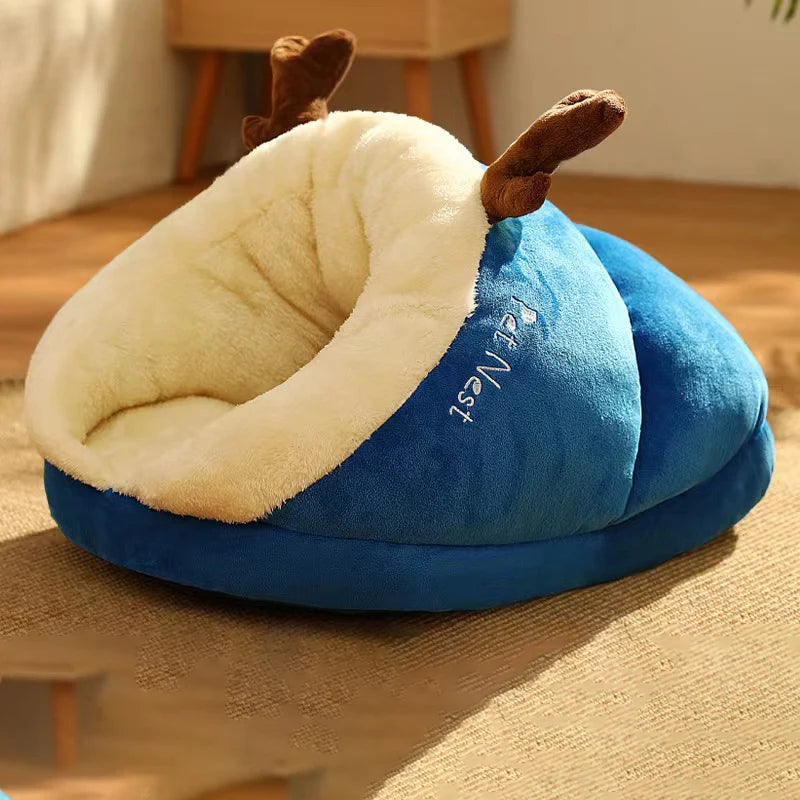 Cozy Ear Retreat Dog Bed Luxe Pet Store Blue S 