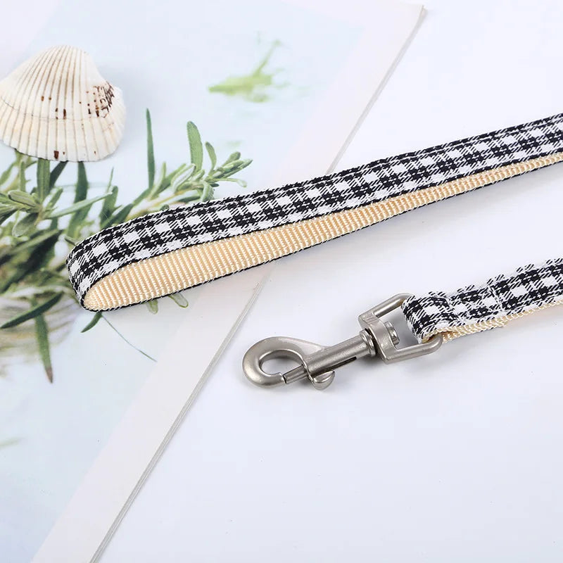 Plaid Pet Harness & Leash Set