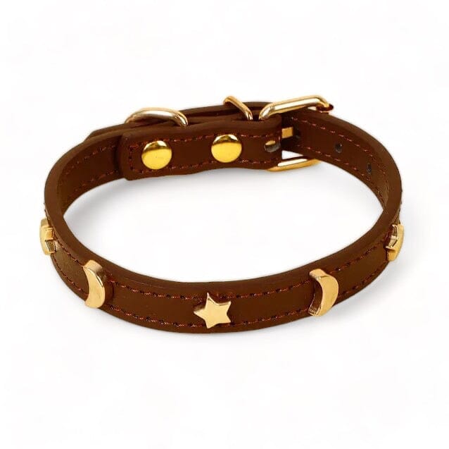 Star Moon Pet Collar Pet Collar USAdrop Brown XS 