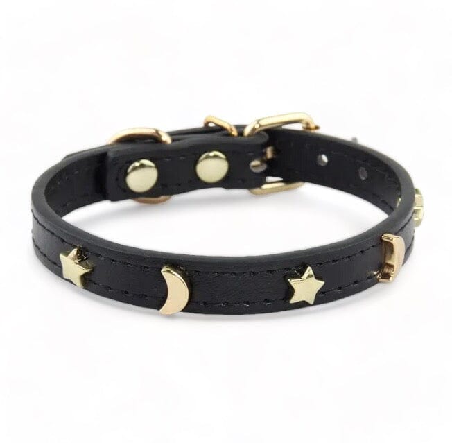 Star Moon Pet Collar Pet Collar USAdrop Black XS 