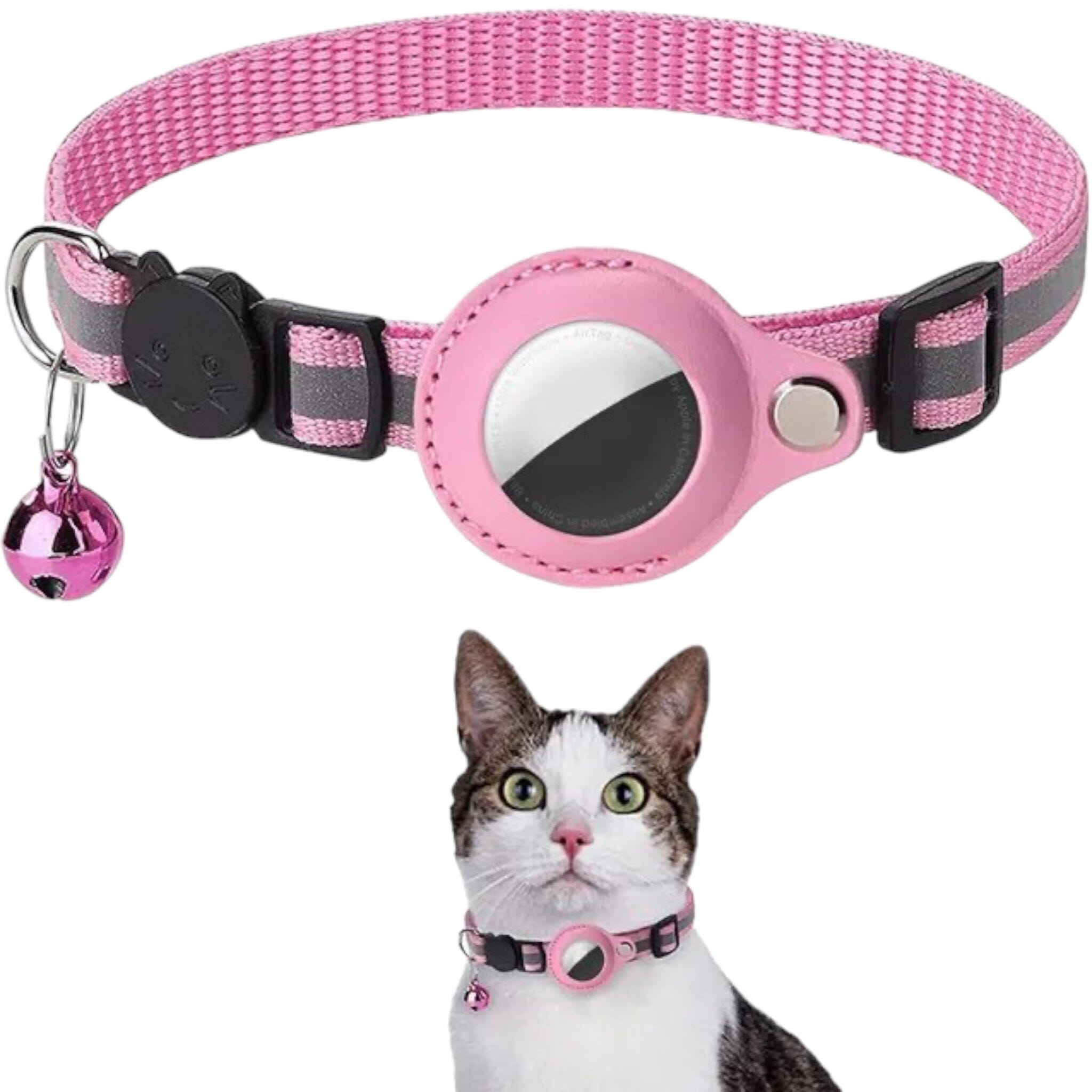 Pet Collar + AirTag Holder Cat Airtag Collar USAdrop Pink 