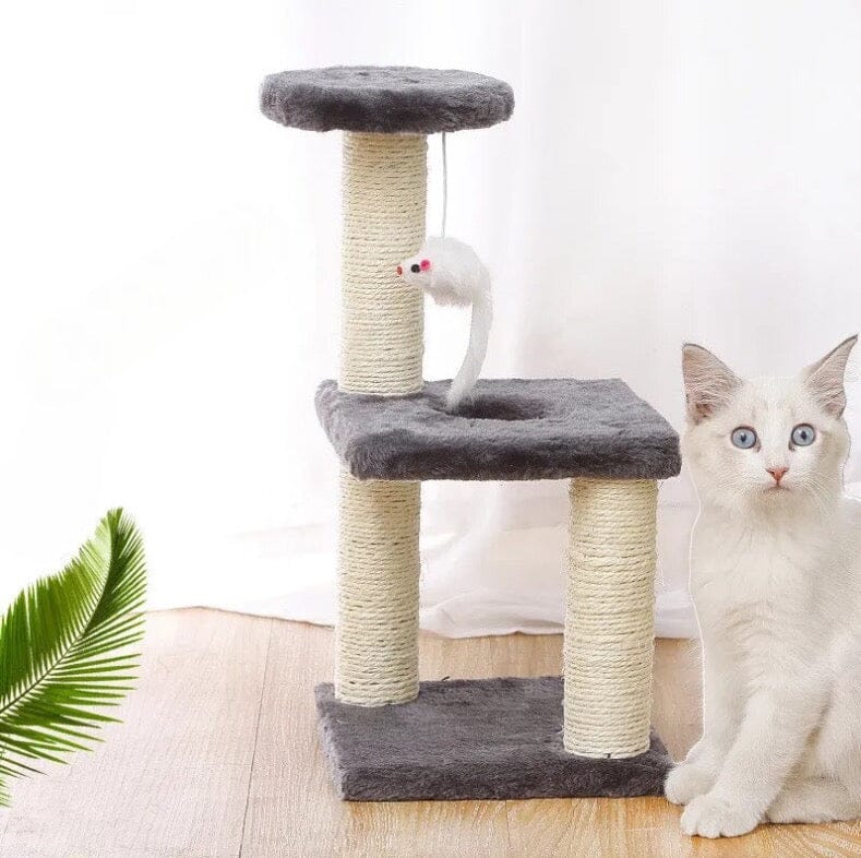 3-Layer Cat Tree Cat Tree Luxe Pet Store Grey 