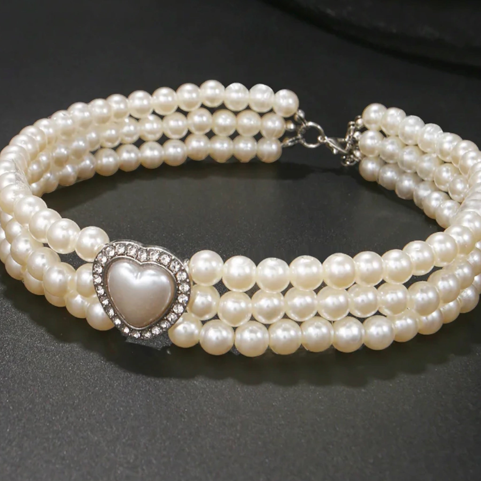 Diamond Pearl Pet Necklace