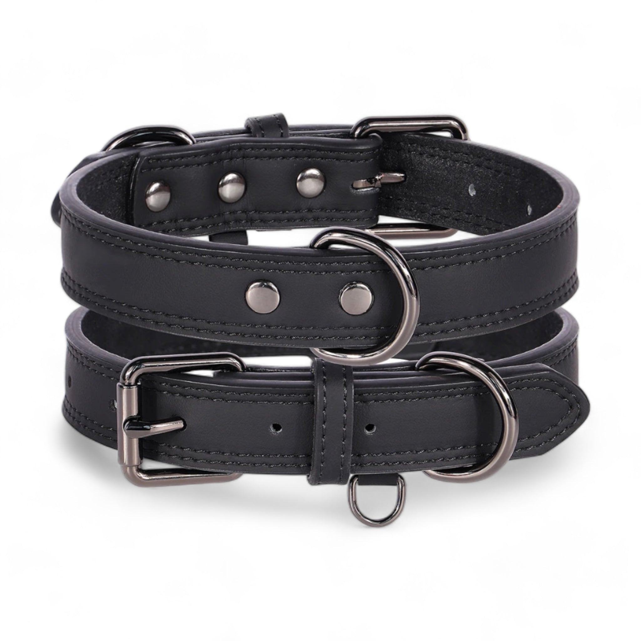 Leather Dog Collar Pet Collar Luxe Pet Store Black S 