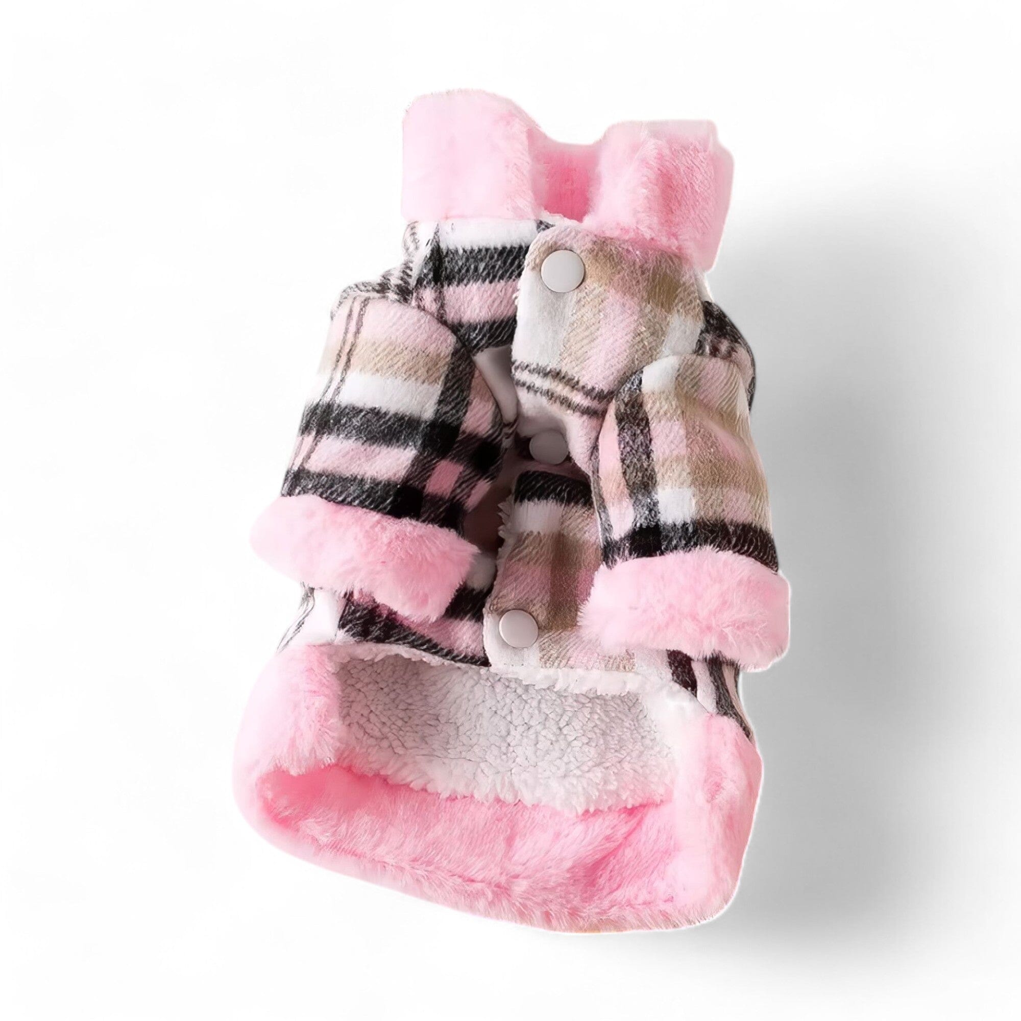 Plaid Pet Jacket Luxe Pet Store Pink XS 