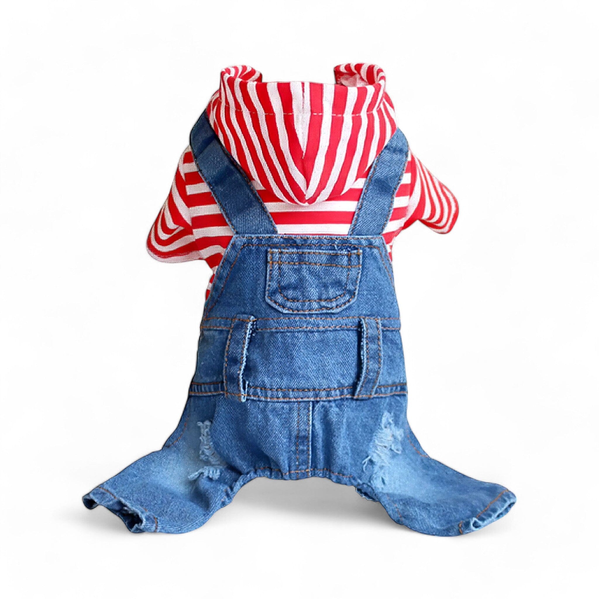 Denim Jumpsuit Luxe Pet Store Red XS 