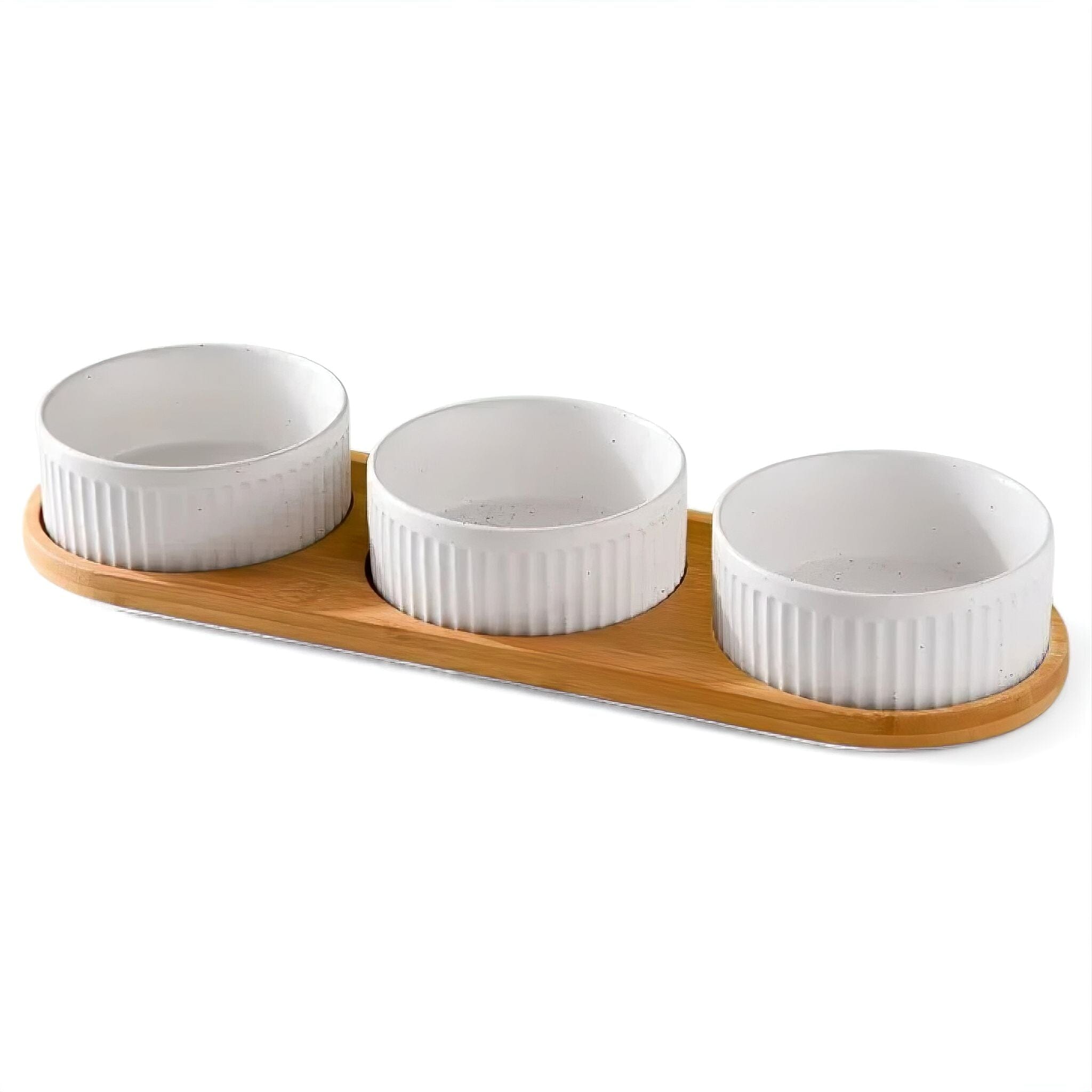 Happy Snack Bowls Luxe Pet Store | Tiny. Pure. Love. Three Bowl Set White 