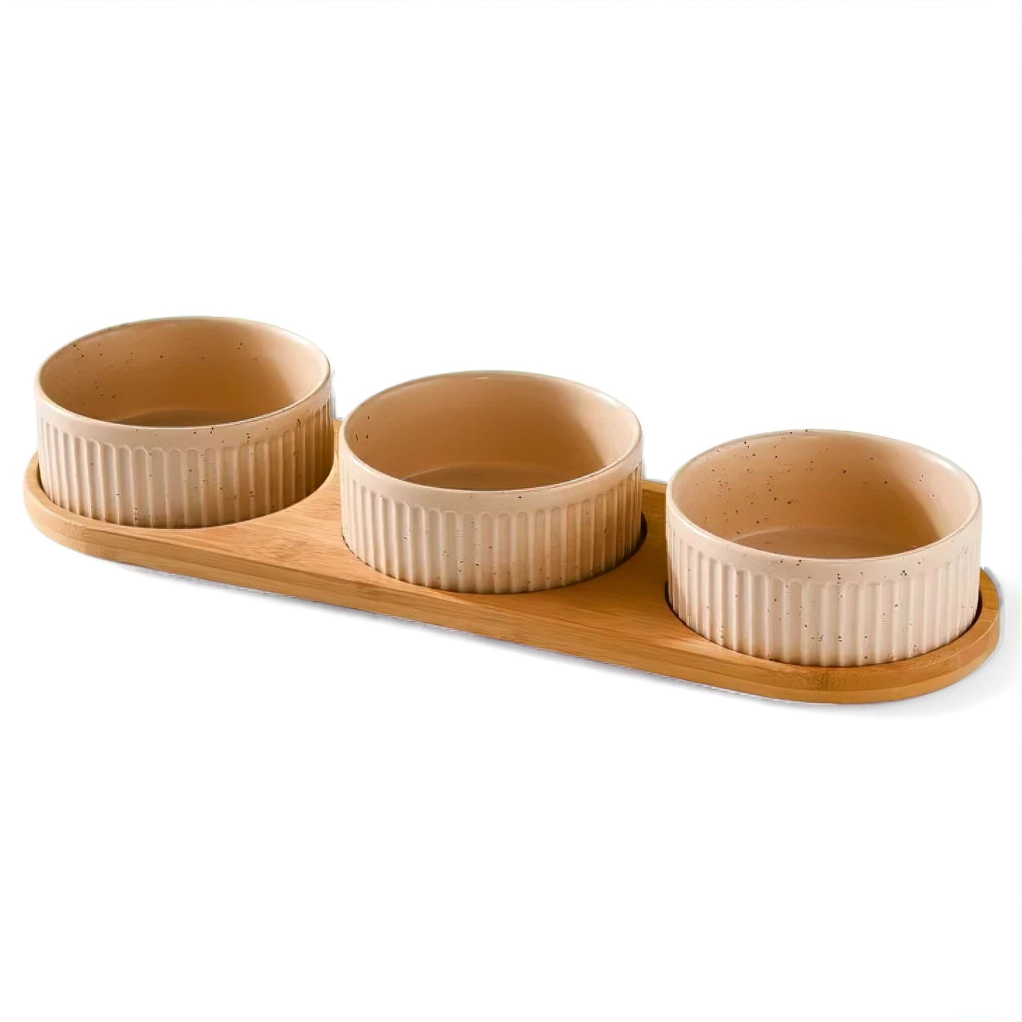 Happy Snack Bowls Luxe Pet Store | Tiny. Pure. Love. Three Bowl Set Brown 