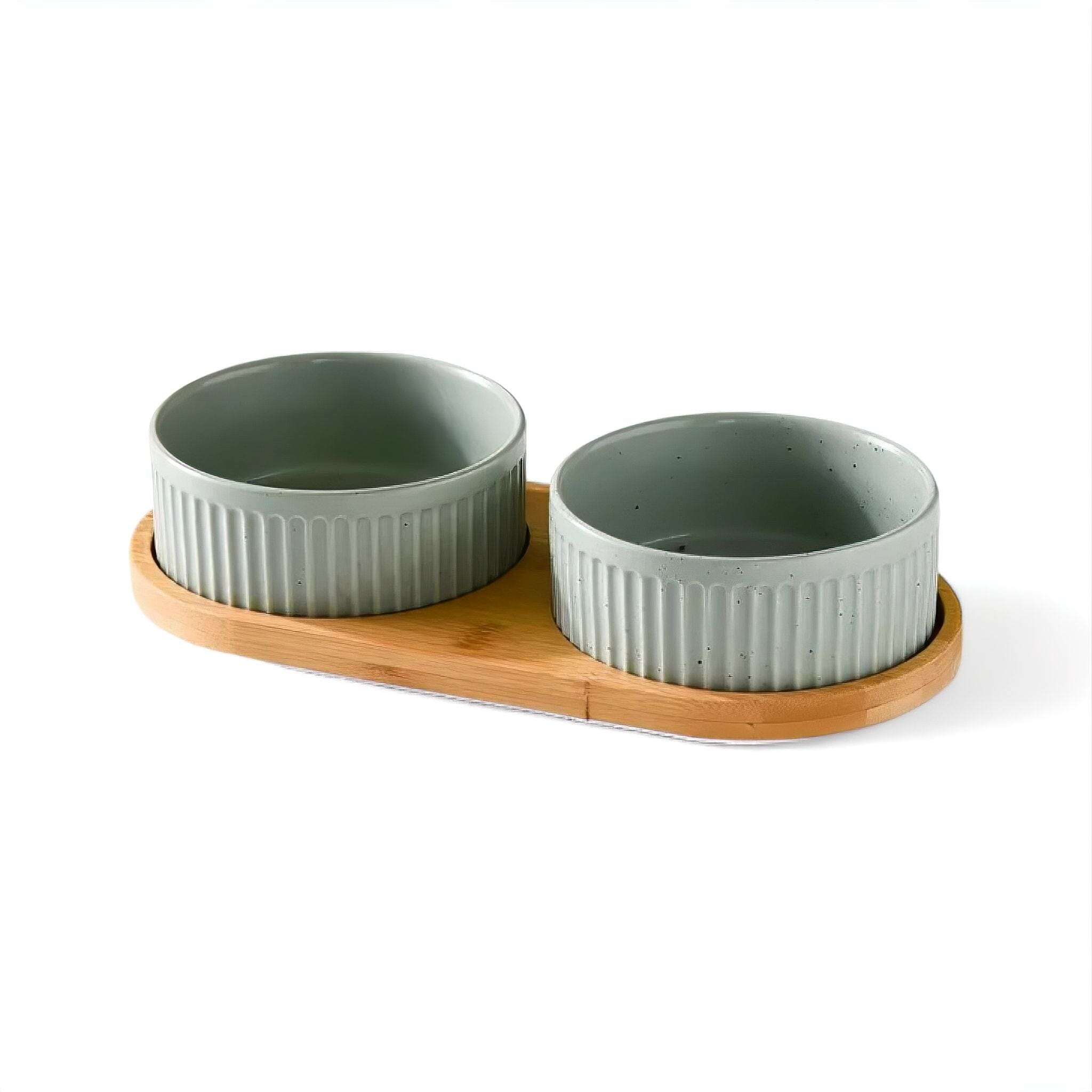 Happy Snack Bowls Luxe Pet Store | Tiny. Pure. Love. Double Bowl Set Green 