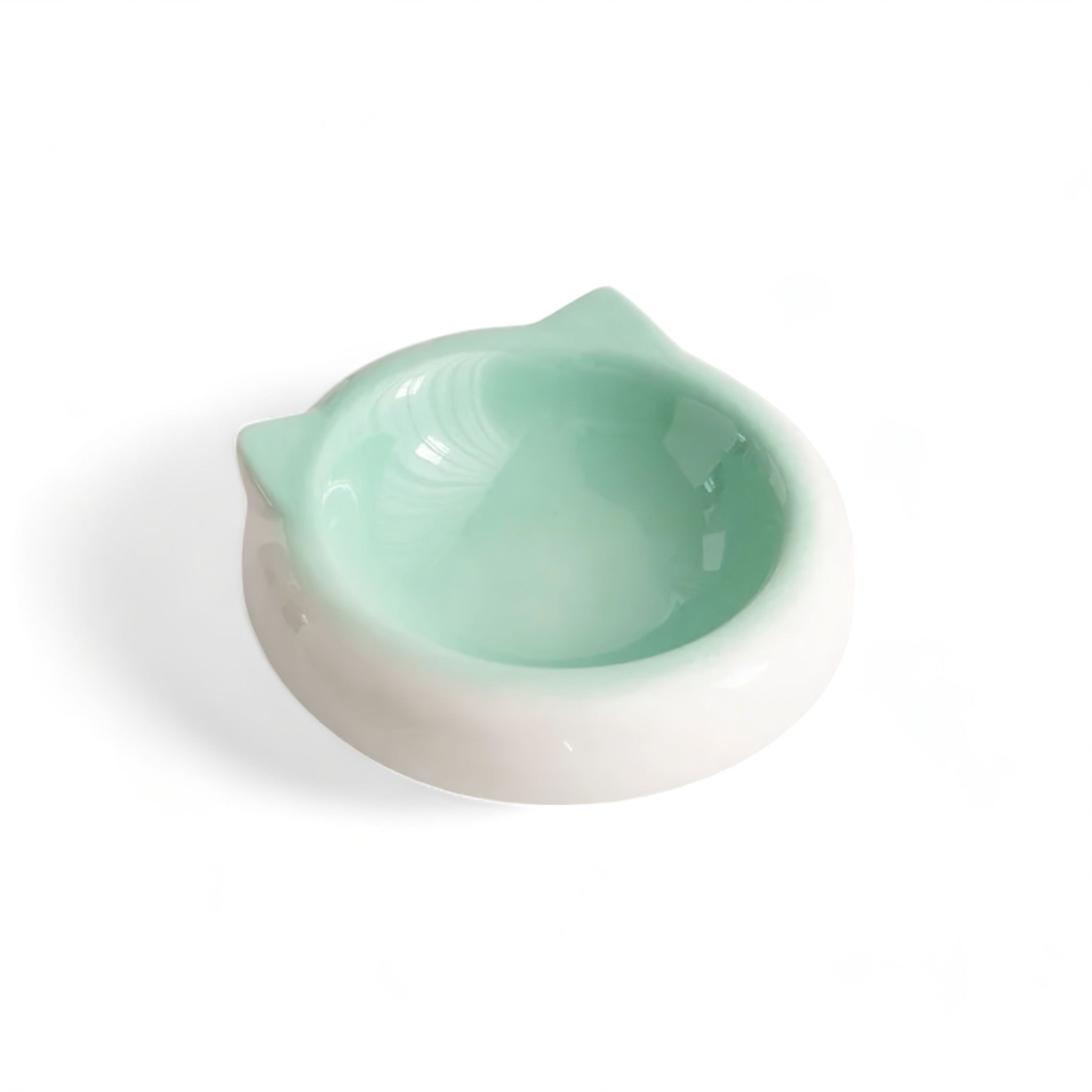 Kitty Ear Bowl Luxe Pet Store | Tiny. Pure. Love. White + Green 