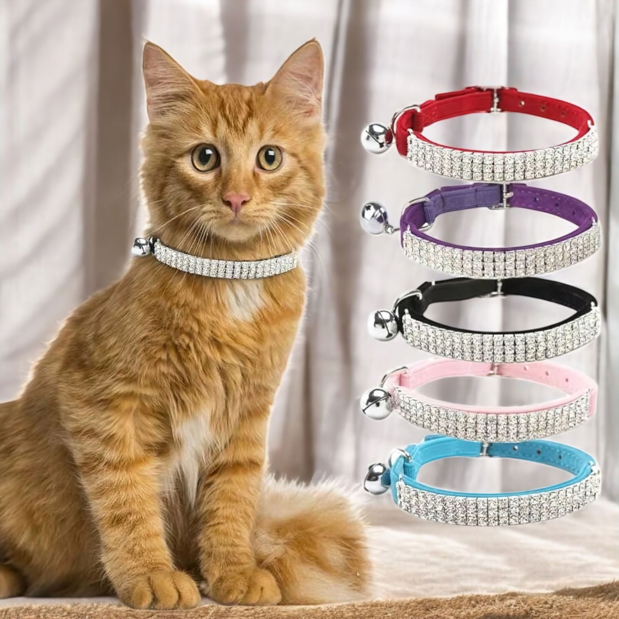 Diamond Velvet Pet Collar Velvet Pet Collar Luxe Pet Store 