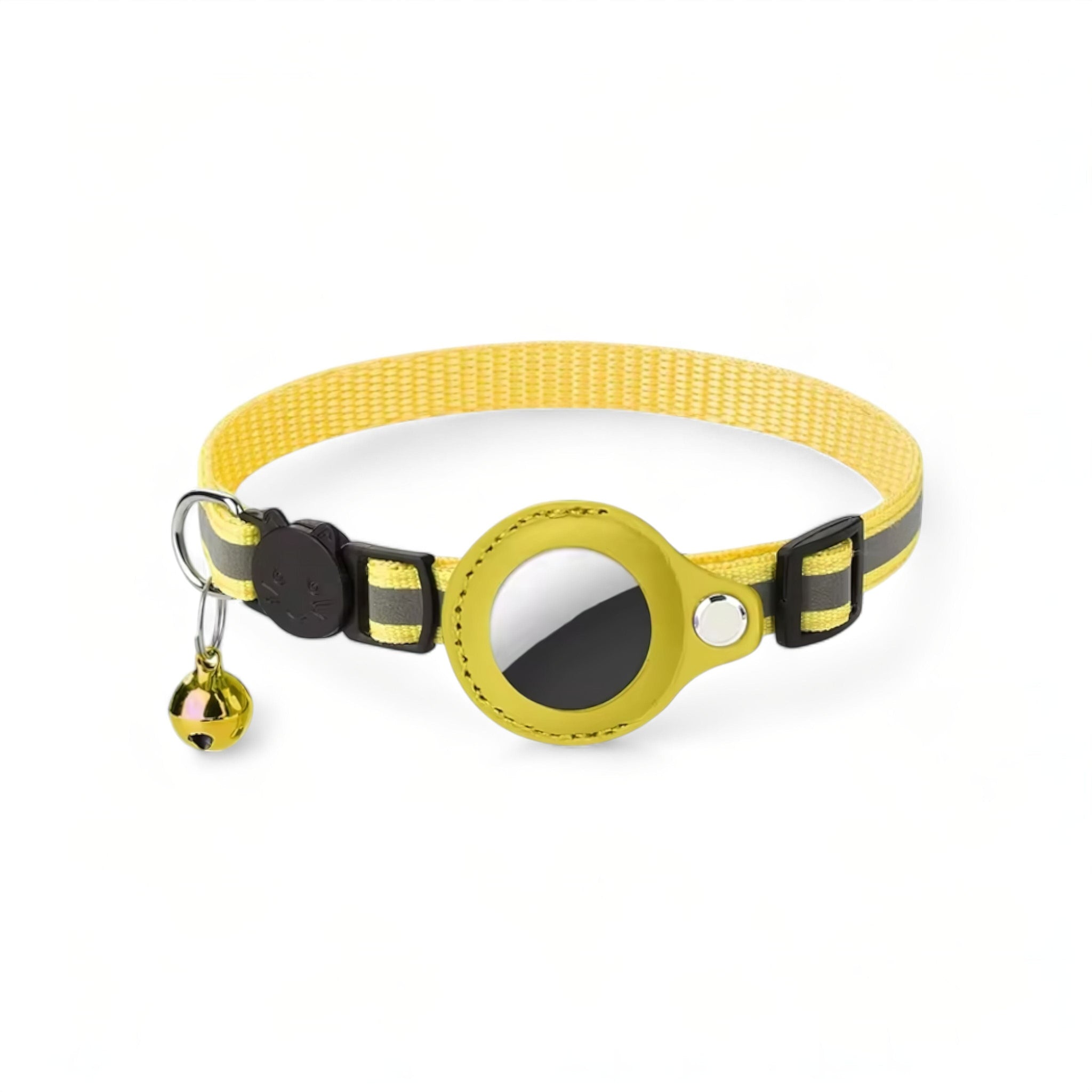 Pet Collar + AirTag Holder Cat Airtag Collar Luxe Pet Store Yellow 