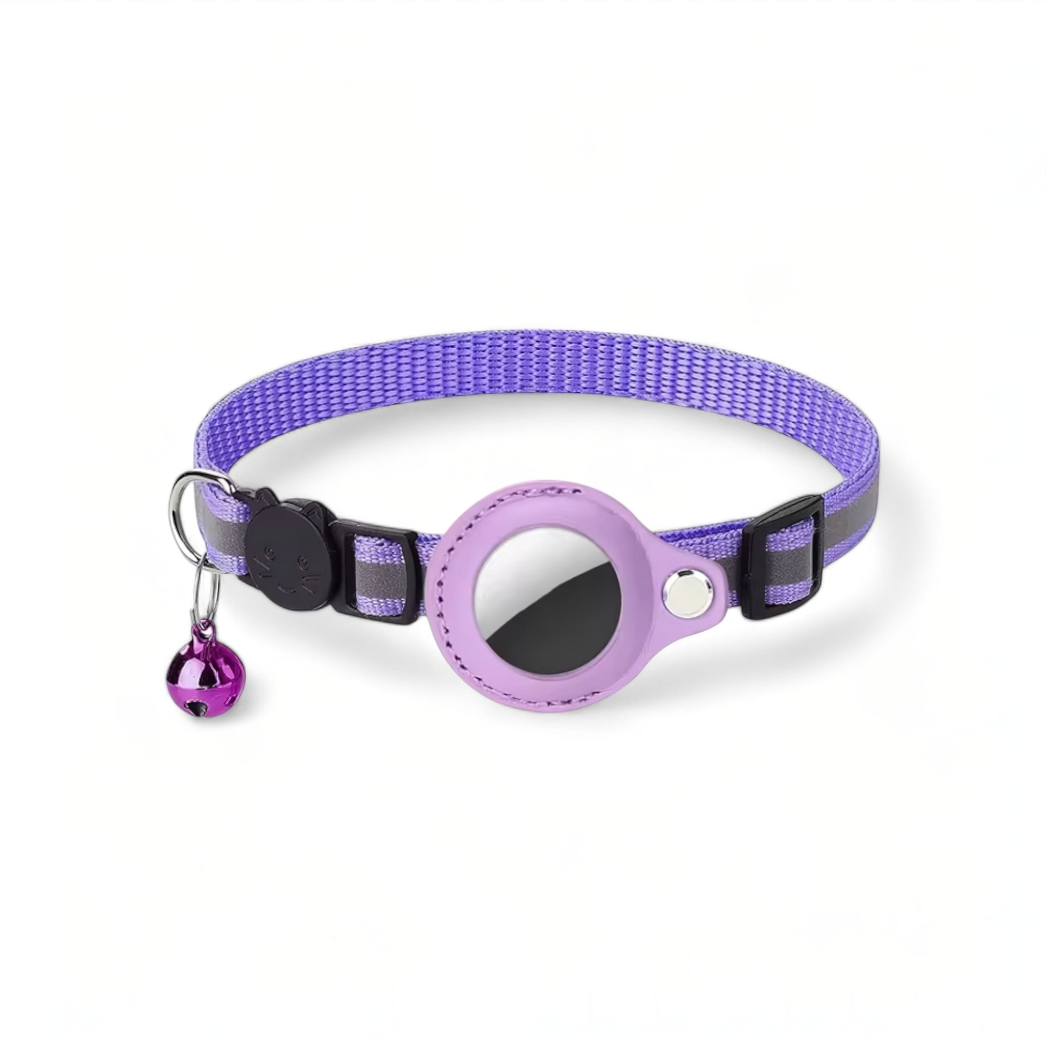 Pet Collar + AirTag Holder Cat Airtag Collar Luxe Pet Store Purple 