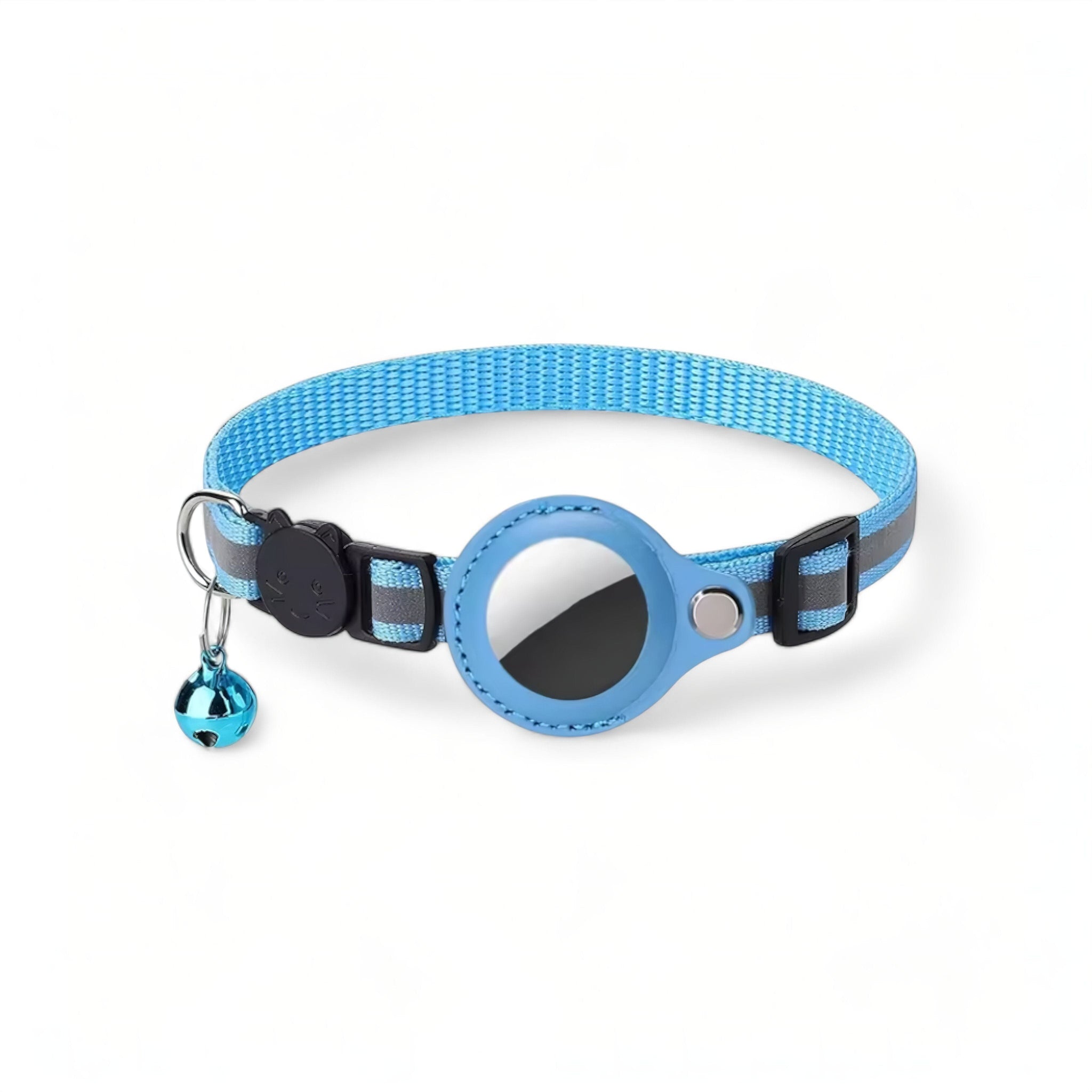 Pet Collar + AirTag Holder Cat Airtag Collar Luxe Pet Store Blue 