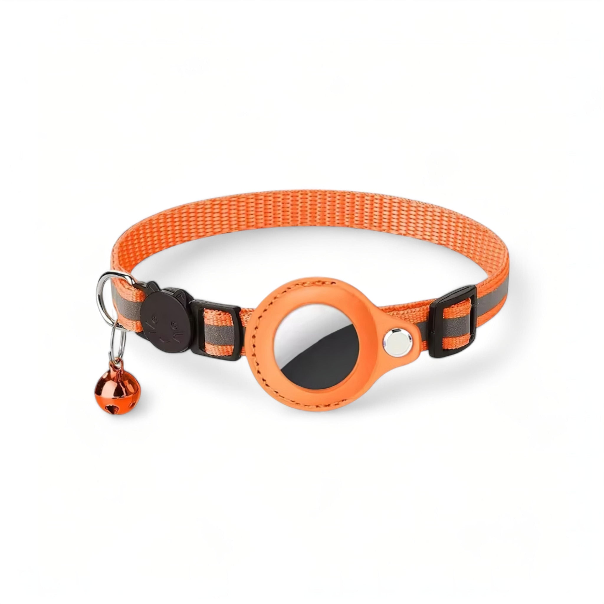 Pet Collar + AirTag Holder Cat Airtag Collar Luxe Pet Store Orange 