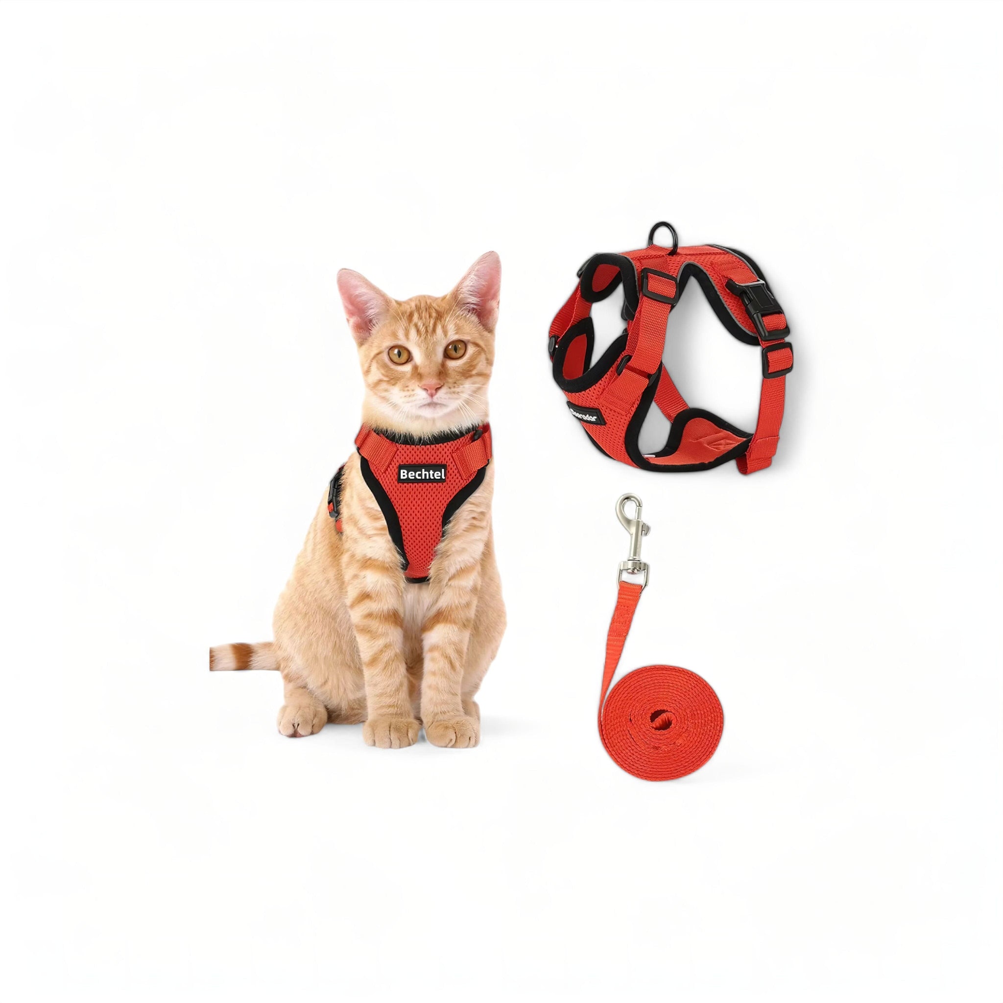 Soft Mesh Pet Harness Soft Cat Harness Luxe Pet Store Orange XS 