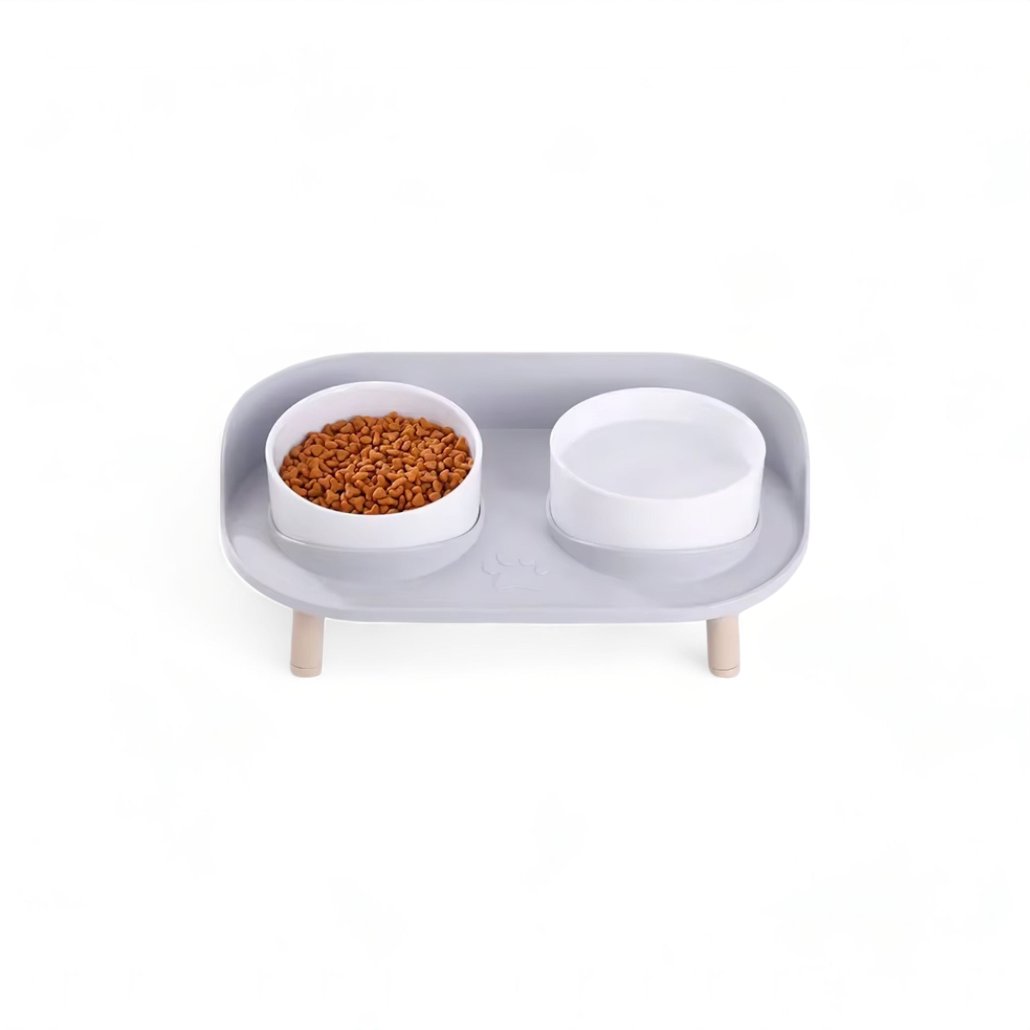 Paw Duo Bowl (JS) Luxe Pet Store | Tiny. Pure. Love. Gray 