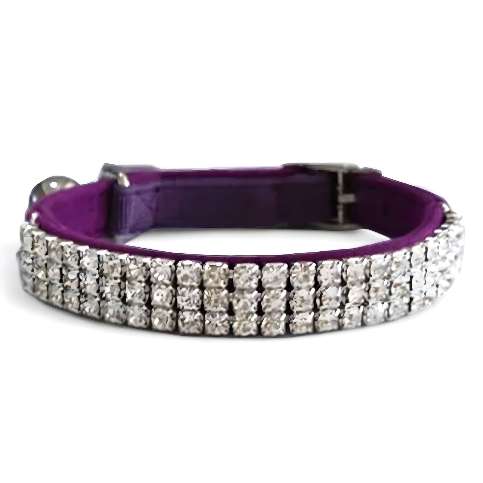 Diamond Velvet Pet Collar Velvet Pet Collar USAdrop Purple 