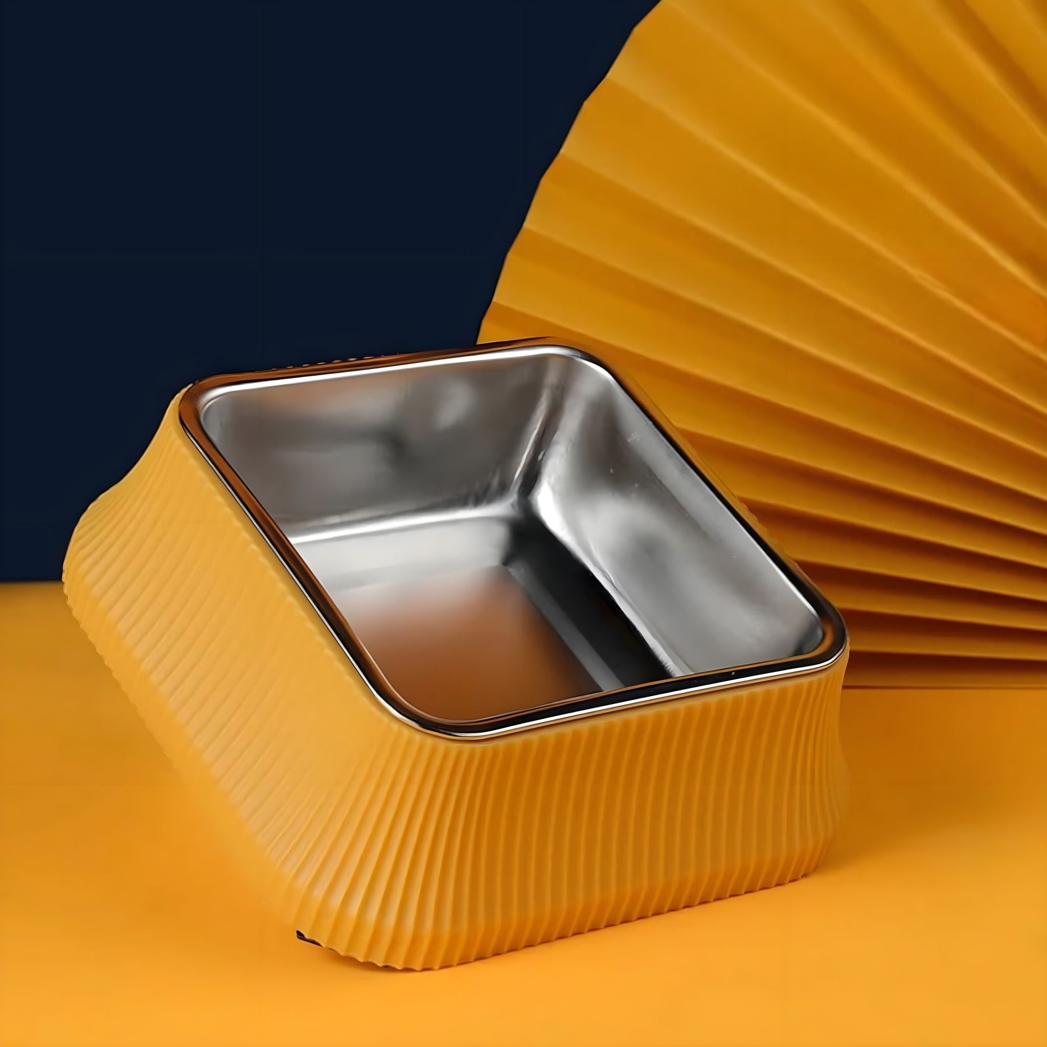 Dine 'n' Shine Bowl bowl Luxe Pet Store Square Yellow 