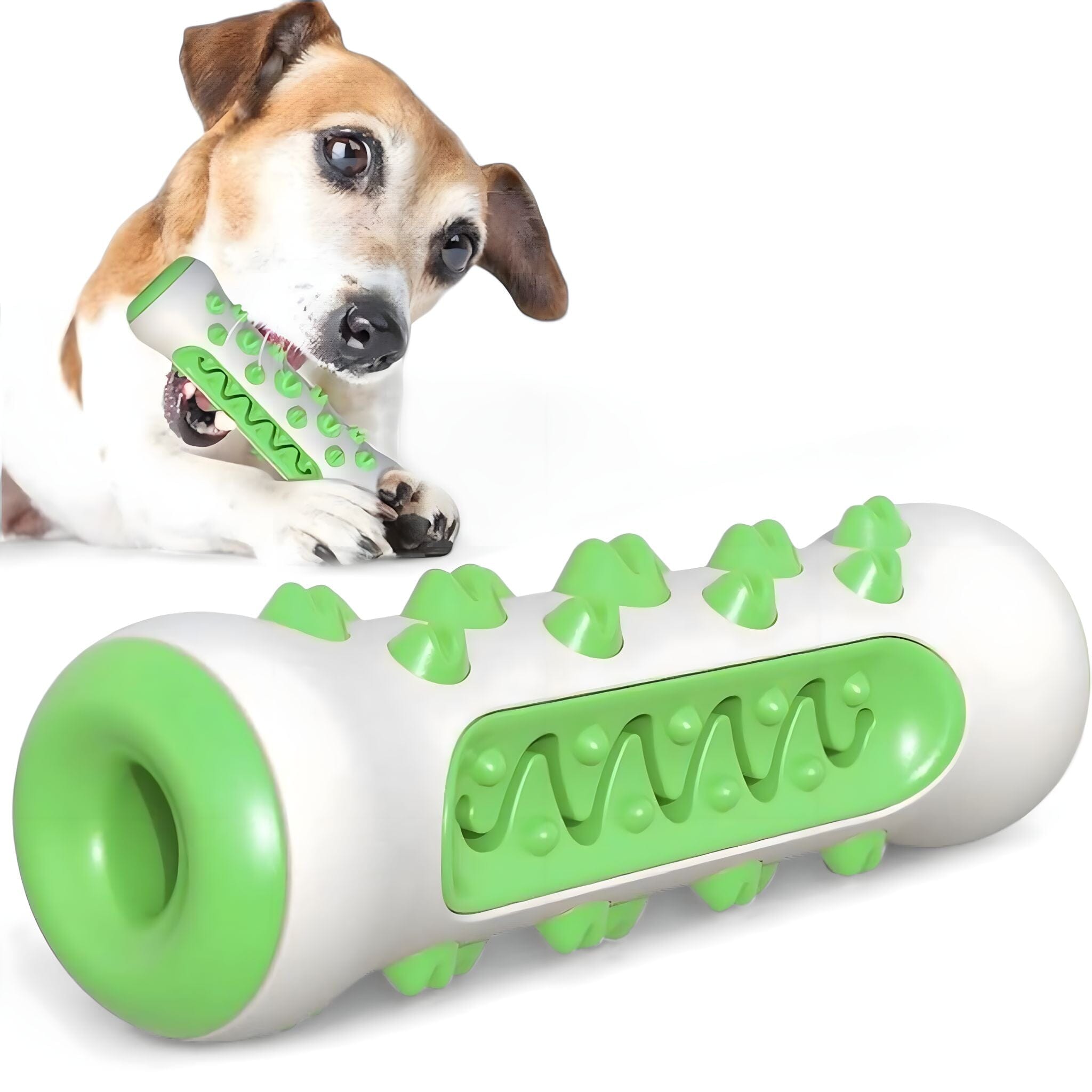 Puppy Chews & Smiles Dog Toy USAdrop Green + White 