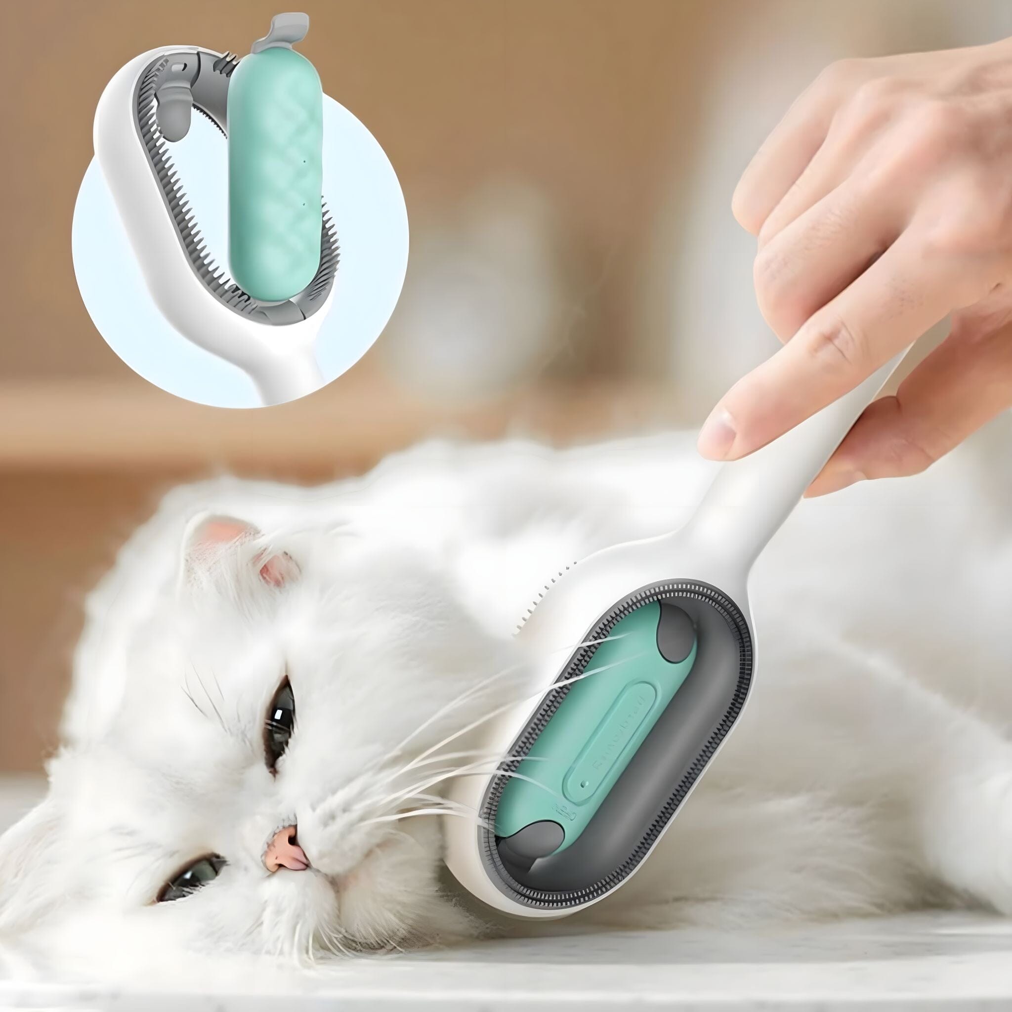 Hydro Groom Dual-Action Pet Comb cat care USAdrop Green 