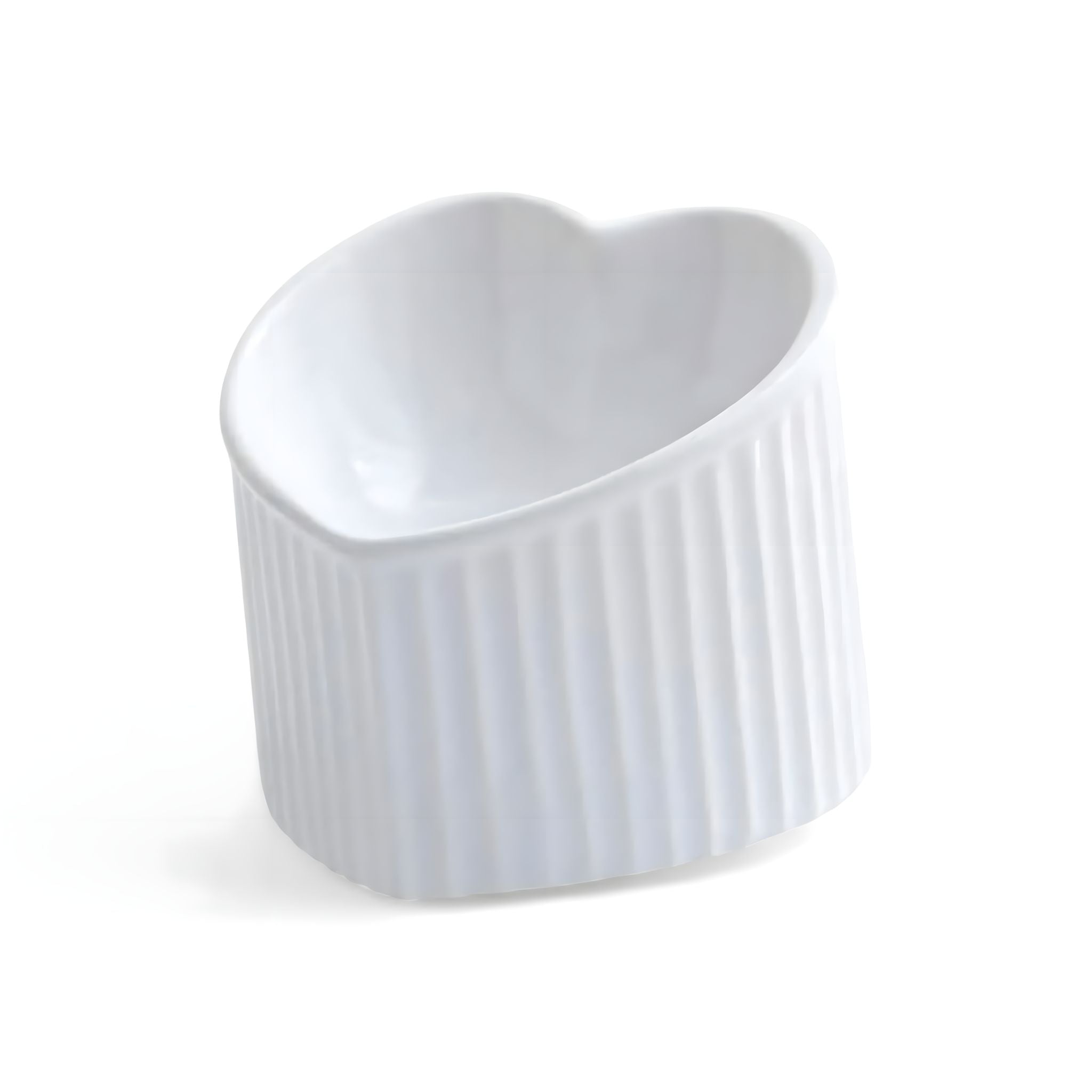 Heart Feline Cat Bowl Pet Bowl Luxe Pet Store White 