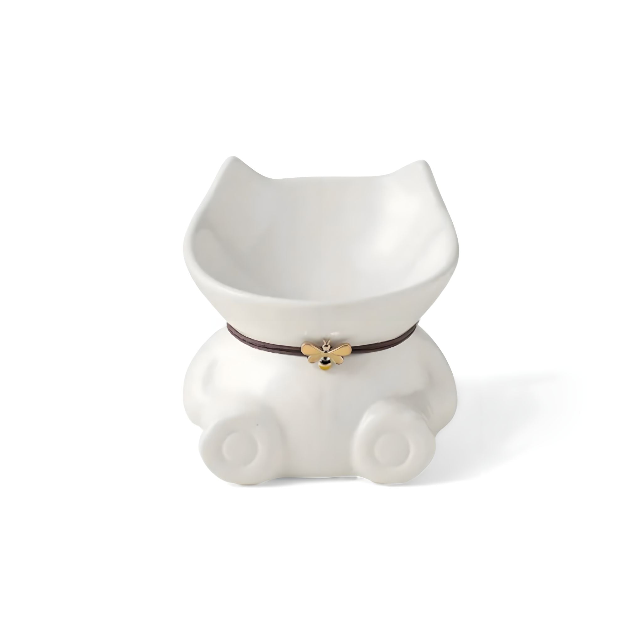 Cat Ceramic Bowl cat bowl Luxe Pet Store White S 