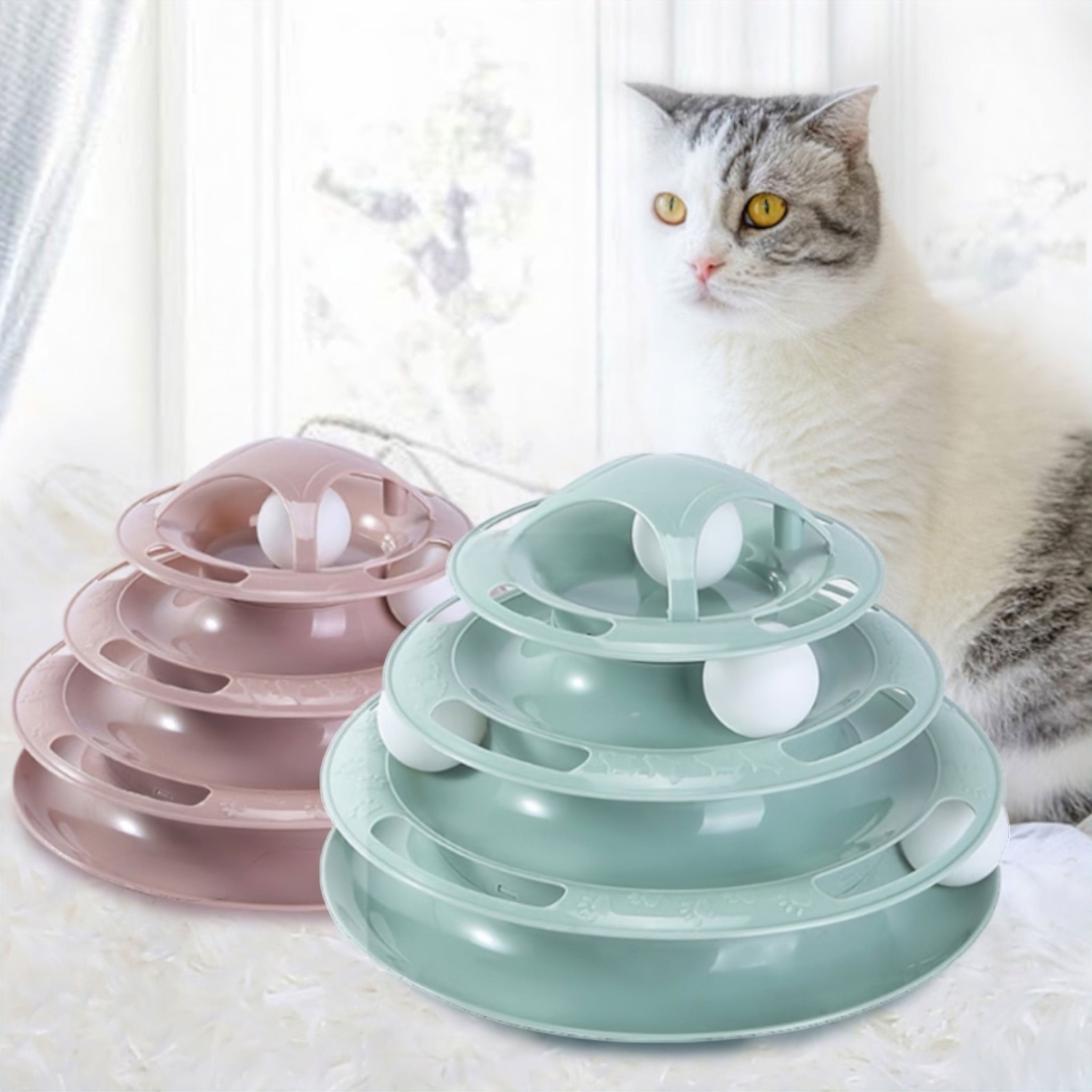 Purrfect Spiral Tower Cat Toy USAdrop 