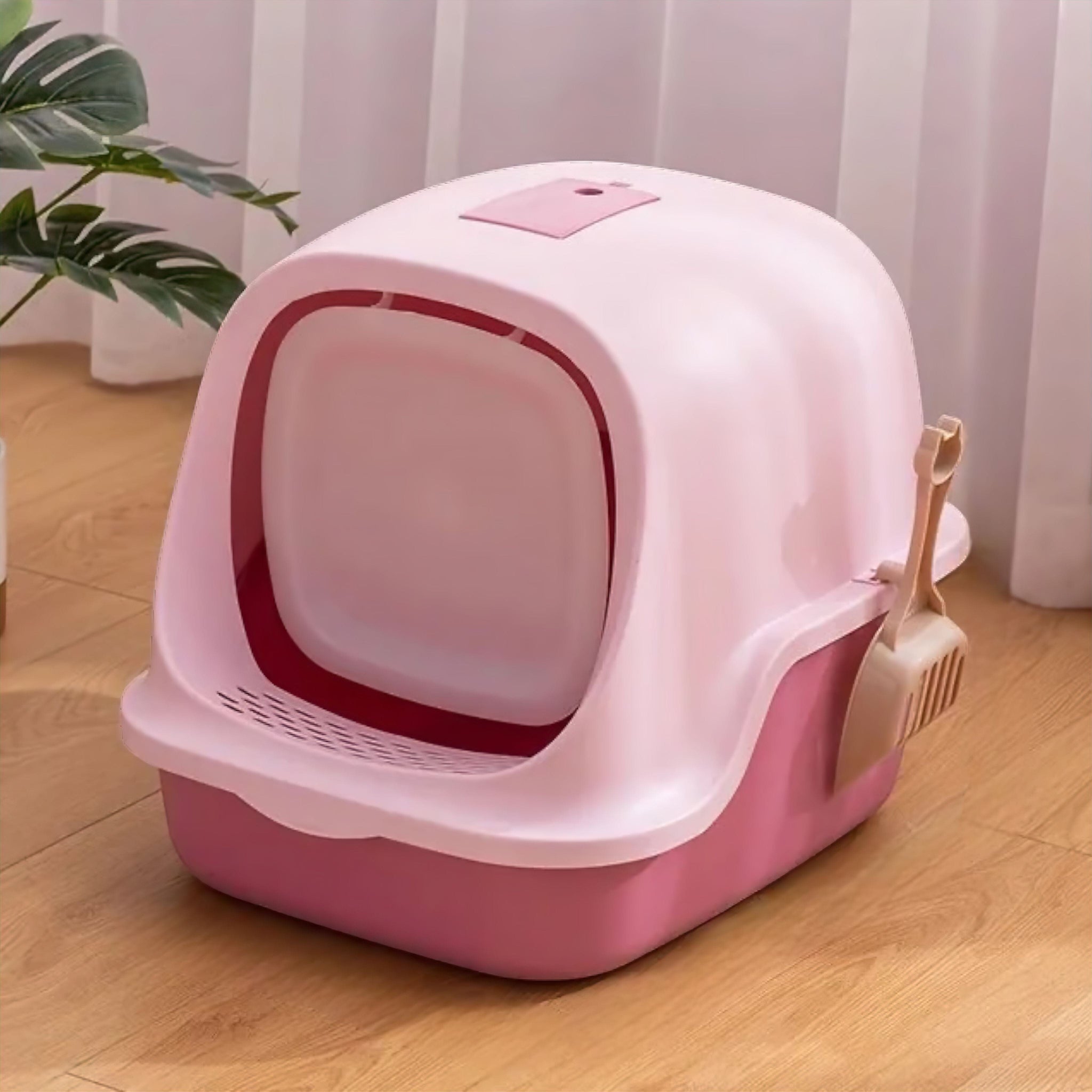 Kitty Litter Hideaway Litter Tray USAdrop Pink 