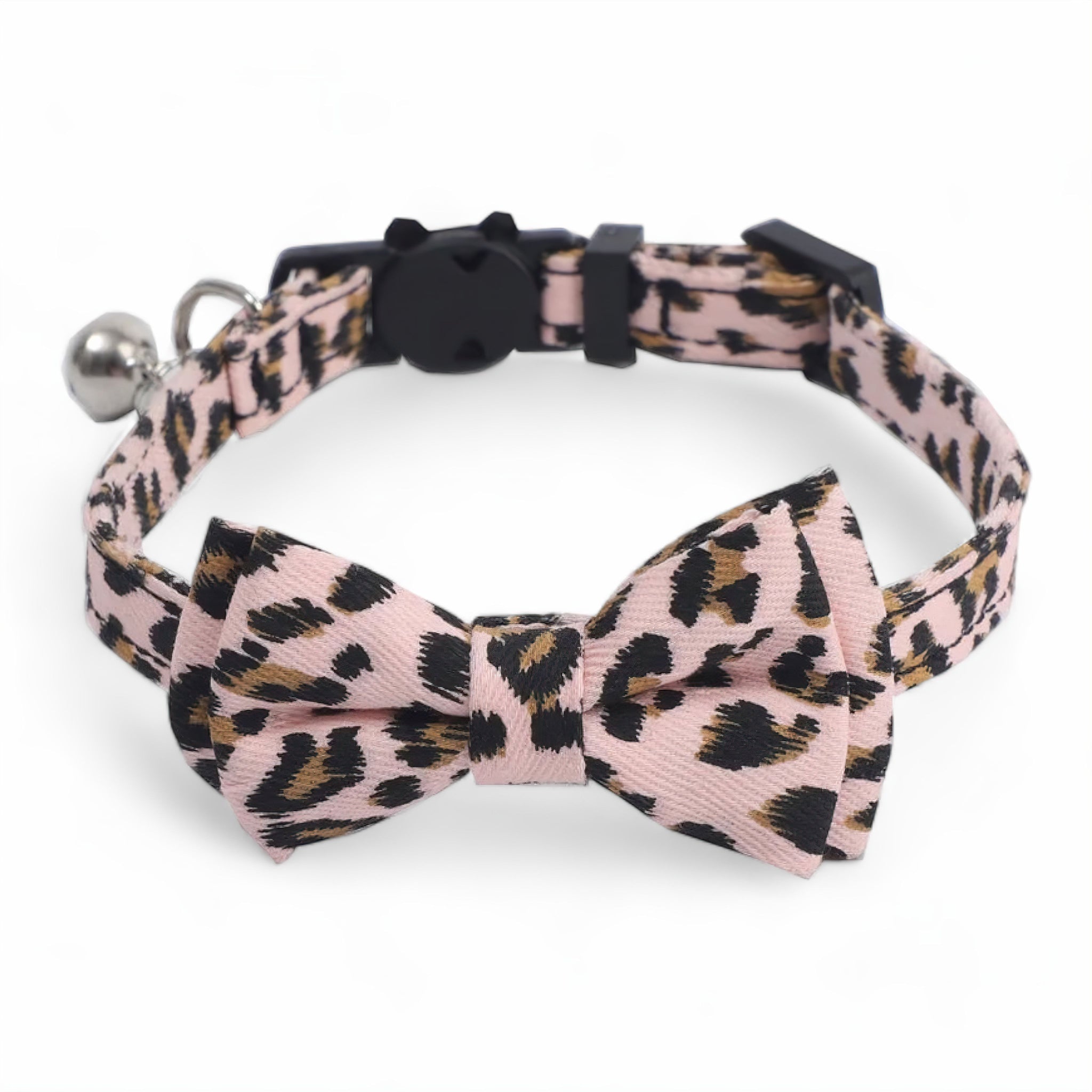 Leopard PurrBow Collar Cat Collar Luxe Pet Store Pink 