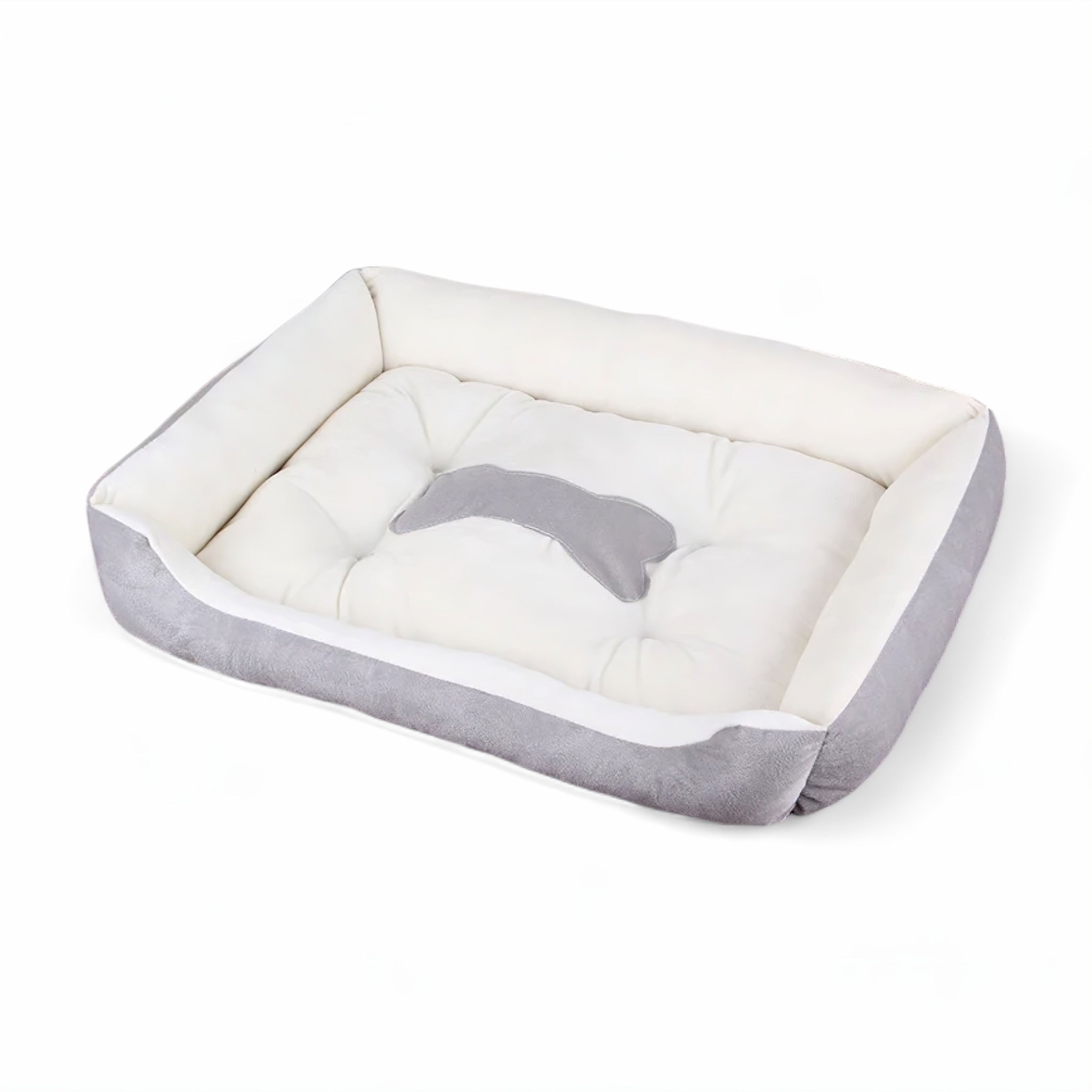 Comfy Paws Plush Bed Dog Bed Luxe Pet Store Light Grey + Beige XXS 