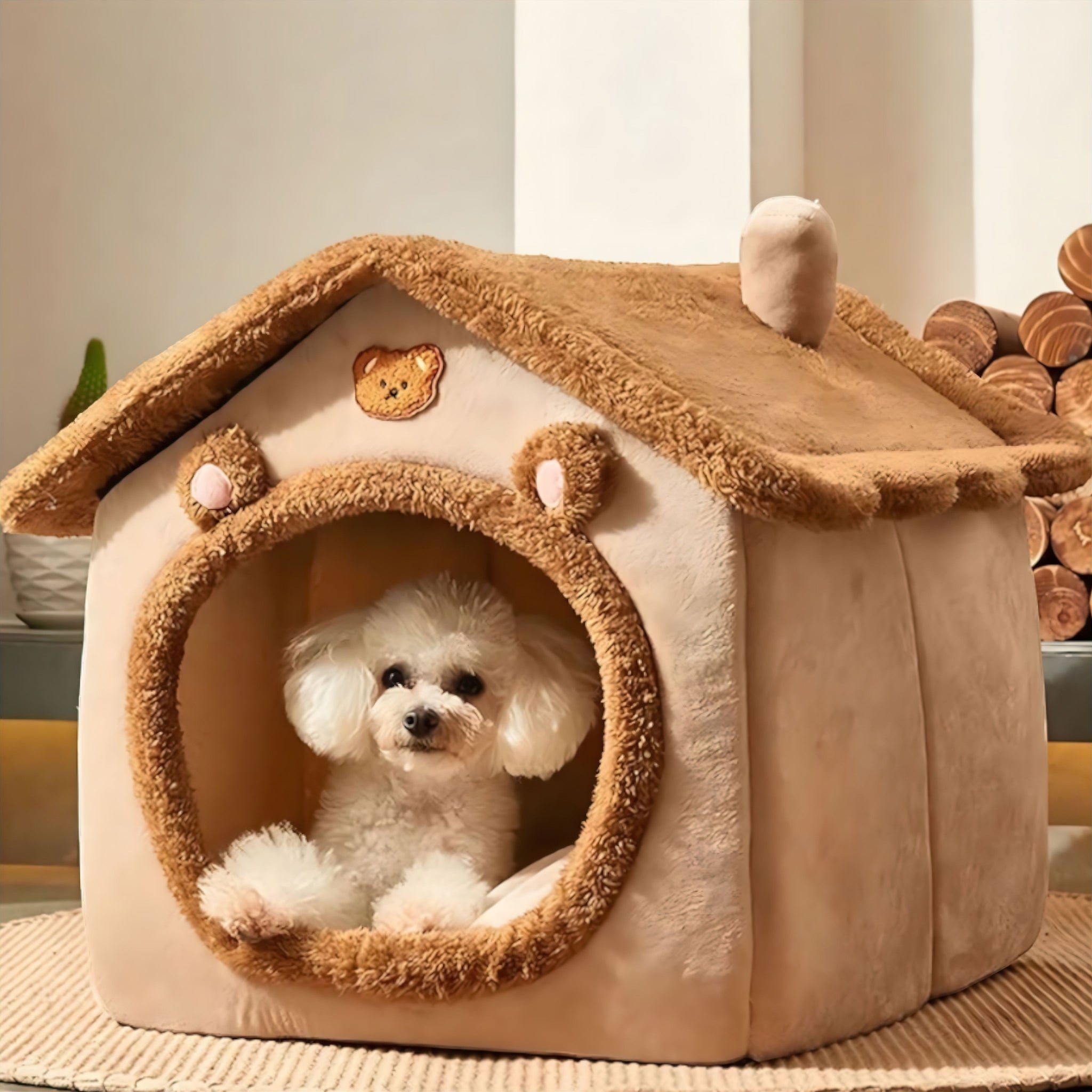 Foldable Pet Retreat pet bed Luxe Pet Store Coffee S 