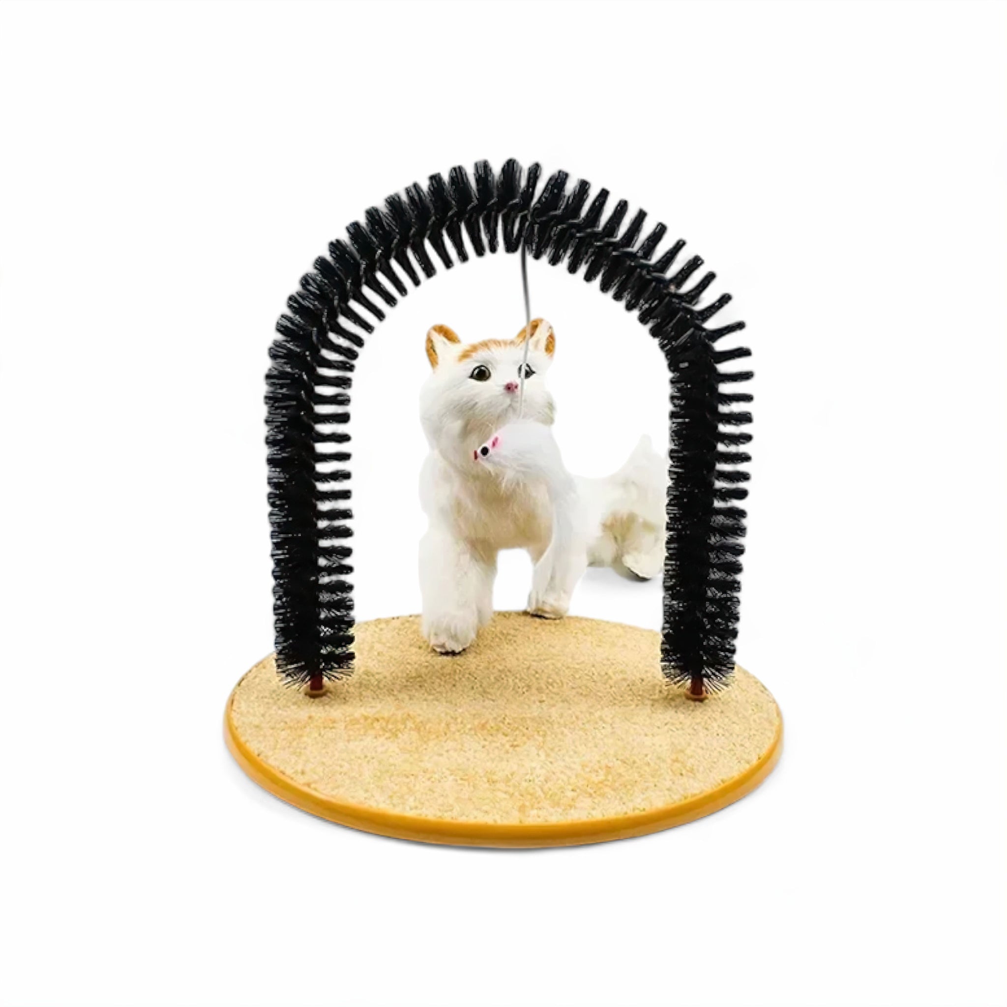 Whisker Wellness Station Cat Toy Luxe Pet Store Tan + Black 