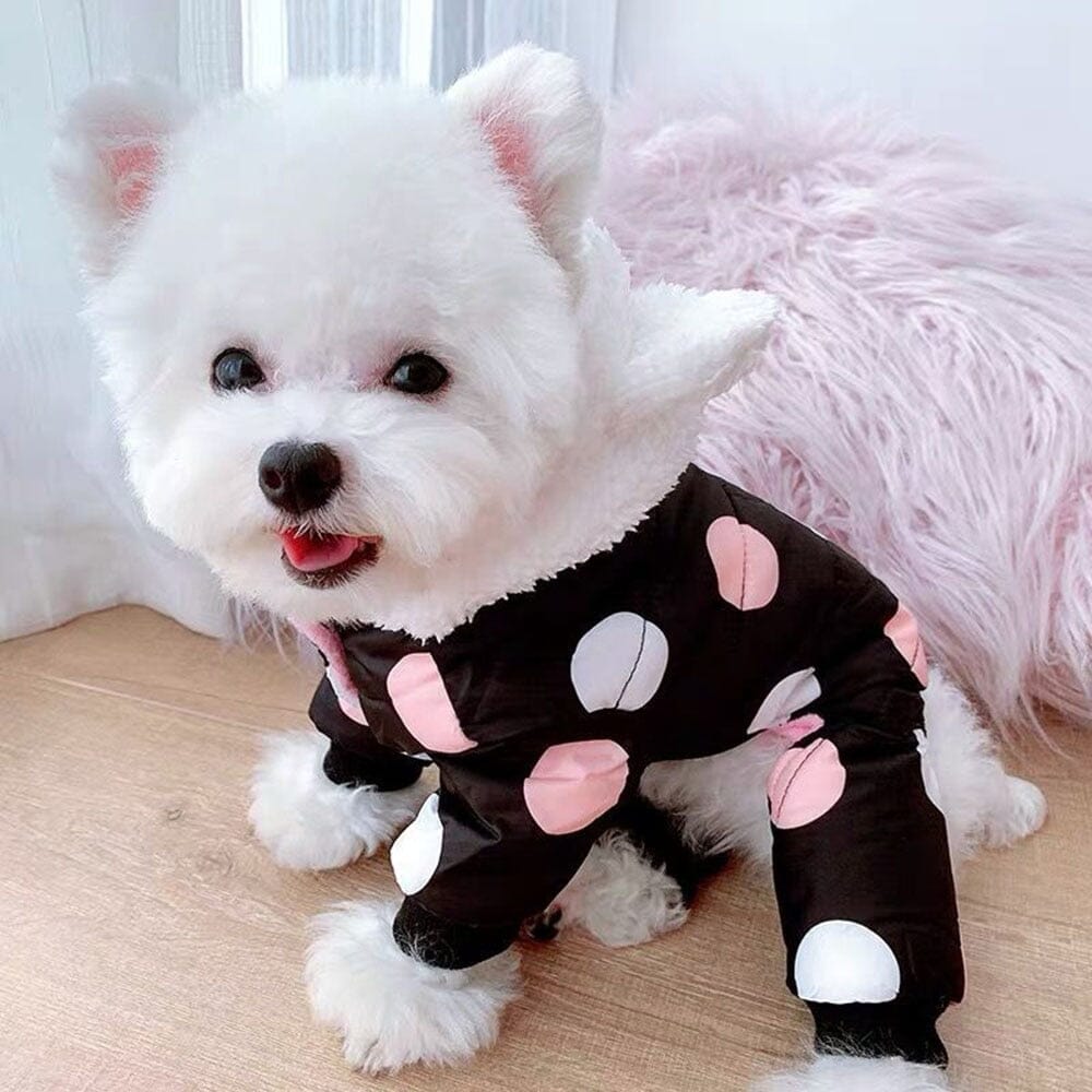 Puppy Polka Dot Hoodie hoodie USAdrop Black S 