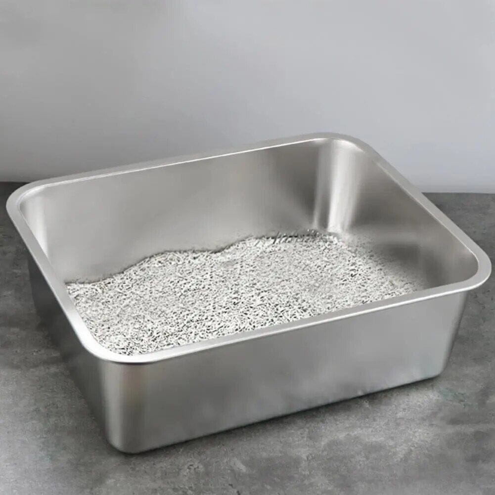 Stainless Steel Kitty Litter Litter Tray USAdrop 