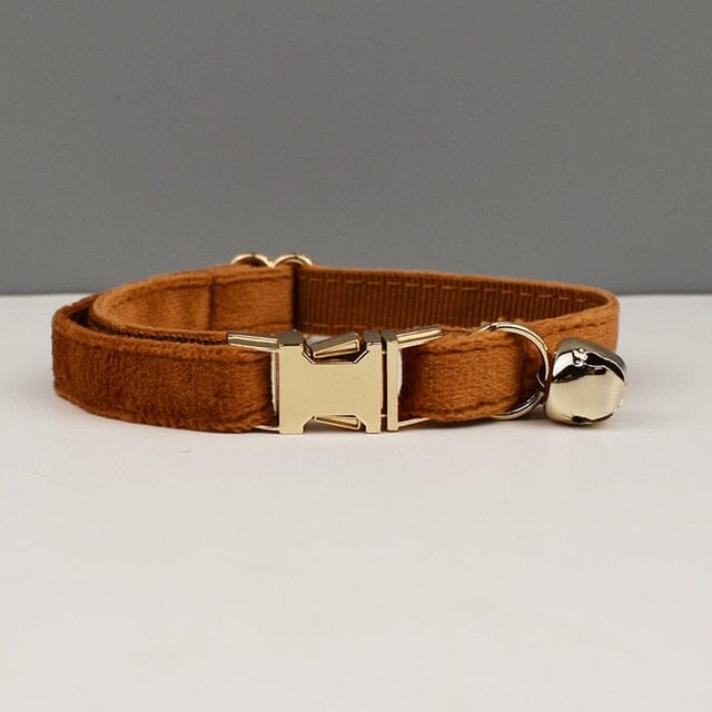 Custom Velvet Collar Velvet Cat Collar USAdrop Tan L Collar