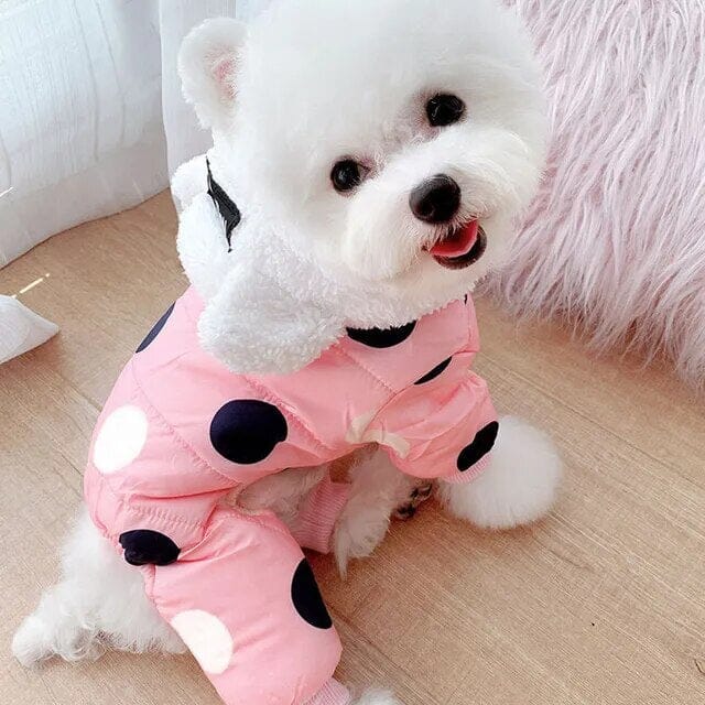 Puppy Polka Dot Hoodie hoodie USAdrop Pink S 