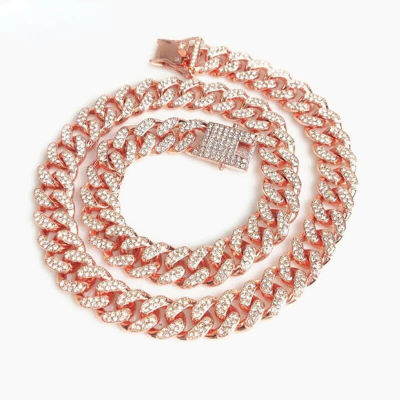 Luxury Dog Collar Dog Collar USAdrop Rose Gold 18.5cm 