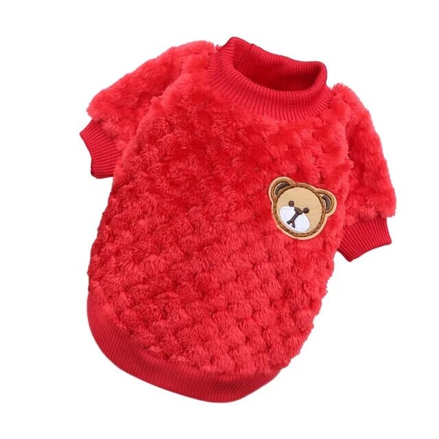 Winter Bear Jumper Dog Clothing USAdrop Red XS 