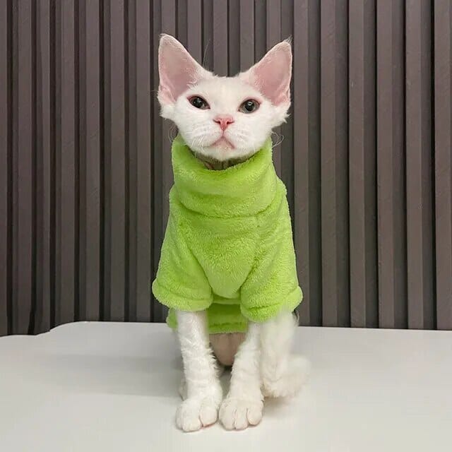 Fashionable Cat Winter Jumper Cat Clothing USAdrop Green XS 