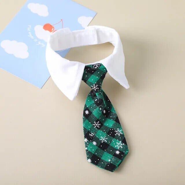 Pet Formal Collar Tie USAdrop Green Plaid S 