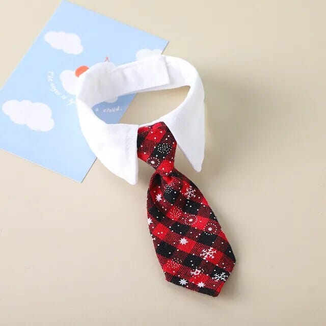 Pet Formal Collar Tie USAdrop Red Plaid S 