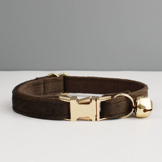 Custom Velvet Collar Velvet Cat Collar USAdrop Brown S Collar