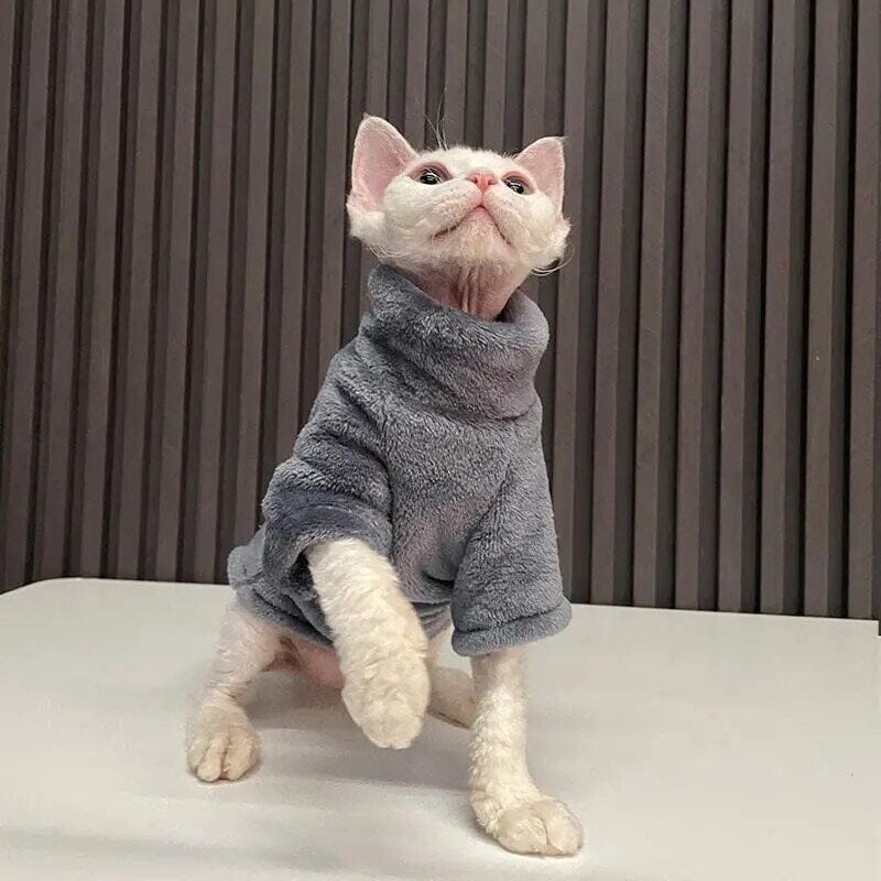 Fashionable Cat Winter Jumper Cat Clothing USAdrop Dark Grey XS 