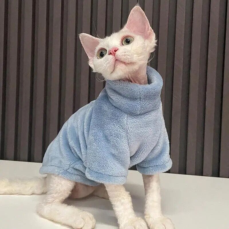 Fashionable Cat Winter Jumper Cat Clothing USAdrop Haze Blue XS 