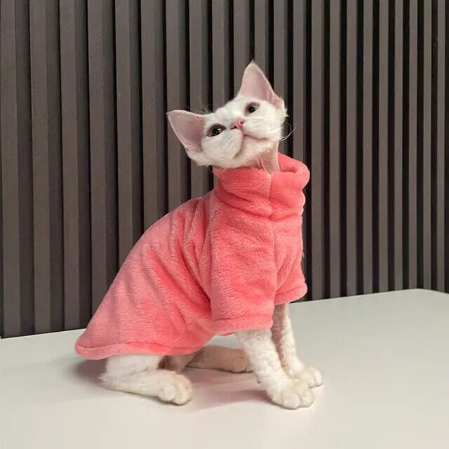 Fashionable Cat Winter Jumper Cat Clothing USAdrop Light Red XS 