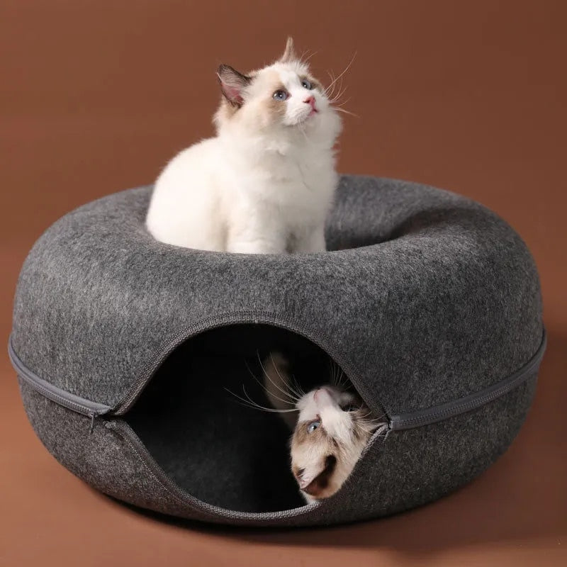 Cozy Cat Haven + Play Tunnel Cat Toy Luxe Pet Store 